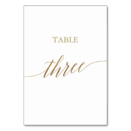 Elegant Guld Calligraphy Bord Three Bordsnummer