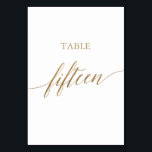 Elegant Guld Calligraphy Bordsnummer 11<br><div class="desc">Det här guld-kalligrafin bord femton bordsnumret i elegant är perfekt för ett enkelt bröllop. Neutraltens utformning har ett minimalistiskt kort som är dekorerat med romantisk och vismisk faux-folie guld typografi. Kortet skrivs ut på framsidan och baksidan (dubblan). Andra bordsnummer i samlingen säljs separat. Obs! Den här designen har inte äkta...</div>