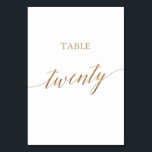 Elegant Guld Calligraphy-Bordsnummer 20 Bordsnummer<br><div class="desc">Guld kalligrafi i elegant 20-bordsnumret är perfekt för ett enkelt bröllop. Neutraltens utformning har ett minimalistiskt kort som är dekorerat med romantisk och vismisk faux-folie guld typografi. Kortet skrivs ut på framsidan och baksidan (dubblan). Andra bordsnummer i samlingen säljs separat. Obs! Den här designen har inte äkta guld-folie. Det är...</div>