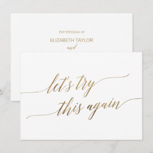 Elegant Guld Calligraphy Bröllop Ändra datum Inbjudningar