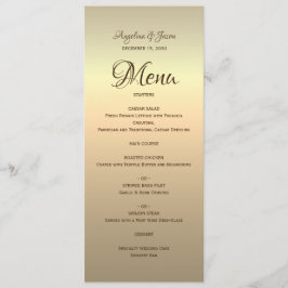 Elegant Guld Calligraphy Bröllop Menu Meny