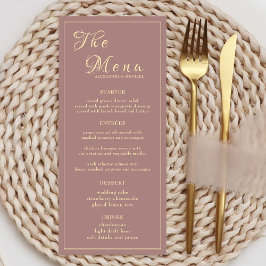 Elegant Guld Calligraphy Bröllop Middagsmottagning Meny