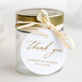 Elegant Guld Calligraphy Bröllop Tack Gåvor Etiketter