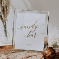 Elegant Guld Calligraphy Candy Pub Sign