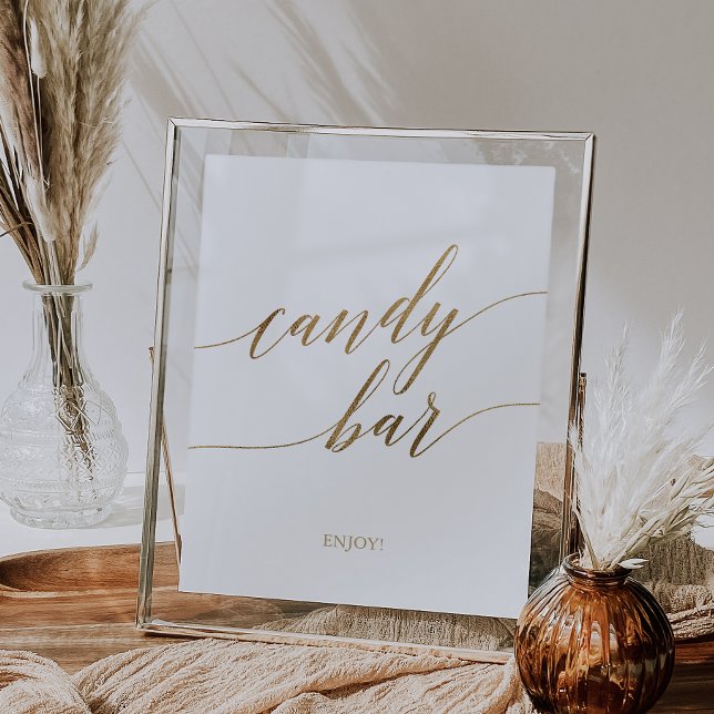 Elegant Guld Calligraphy Candy Pub Sign Poster (Skapare uppladdad)