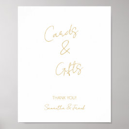 Elegant Guld Calligraphy Card and Gift Poster
