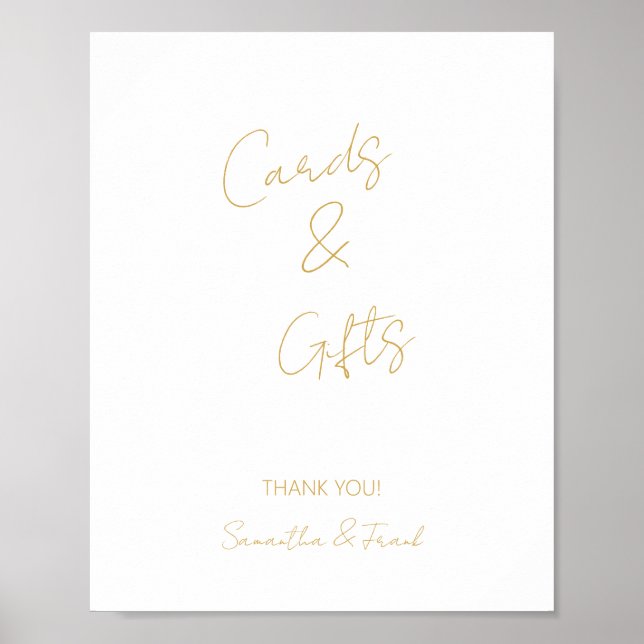 Elegant Guld Calligraphy Card and Gift Poster (Framsidan)