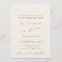 Elegant Guld Calligraphy | Elfenbenskusten Bröllop