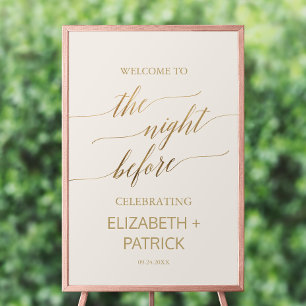 Elegant Guld Calligraphy Elfenbenskusten natten Poster