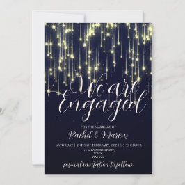 Elegant Guld Calligraphy Förlovningsfest Inbjudningar