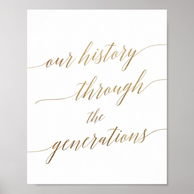 Elegant Guld Calligraphy Generation Sign Poster (Framsidan)