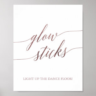Elegant Guld Calligraphy Glow Sticks Sign Poster