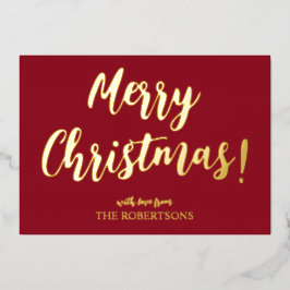 Elegant Guld Calligraphy God jul Foil Card