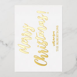 Elegant Guld Calligraphy God jul Foil Card