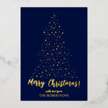 Elegant Guld Calligraphy God jul Foil Card