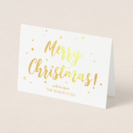 Elegant Guld Calligraphy God jul Foil Card Folierat Kort