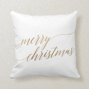 Elegant Guld Calligraphy God jul Kudde
