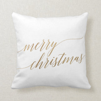 Elegant Guld Calligraphy God jul Kudde