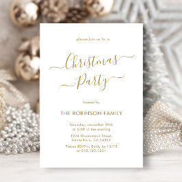 Elegant Guld Calligraphy Helgdag jul Party Inbjudningar
