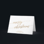 Elegant Guld Calligraphy julfirma Helgkort<br><div class="desc">Det här guld-kalligrafikortet för julklapp i elegant är perfekten till hälsning. neutralten har ett minimalistiskt helgdag-kort som är dekorerat med romantisk och visemisk faux-guld-folie. Anpassa kortet med ditt företag namn,  en hälsning,  medarbetaren namn och din logotyp.</div>