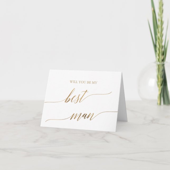 Elegant Guld Calligraphy, kommer du att bli min bä Kort (Framsida)