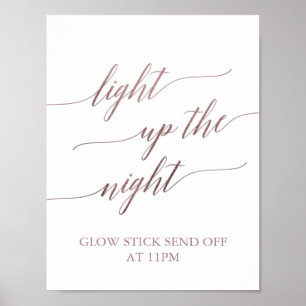 Elegant Guld Calligraphy Light UpNight Poster