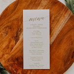 Elegant Guld Calligraphy | Menykort för elfenbenst Meny<br><div class="desc">Det här guld-kalligraferings-menykortet för elfenbensmiddag i elegant är perfekt för ett enkelt bröllop. Neutraltens utformning har ett minimalistiskt kort som är dekorerat med romantisk och vismisk faux-folie guld typografi. Den här menyn kan användas för bröllopsmottagning, repetitionsmiddag eller vad som helst. Obs! Den här designen har inte äkta guld-folie. Det är...</div>
