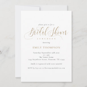 Elegant Guld Calligraphy Möhippa Inbjudningar