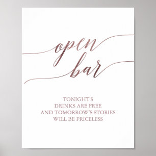 Elegant Guld Calligraphy Open Pub Sign Poster