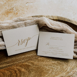 Elegant Guld Calligraphy | OSA för val av elfenben Kort