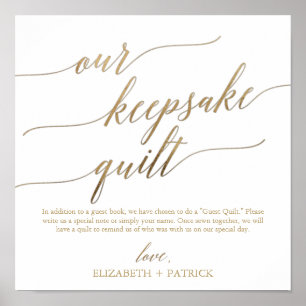 Elegant Guld Calligraphy our Keepsakequilt Poster