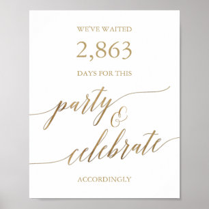 Elegant Guld Calligraphy Party & Celebrate Poster