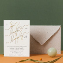 Elegant Guld Calligraphy Photo Rehearsal Middag