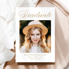 Elegant Guld Calligraphy Photo Studenten Meddelande