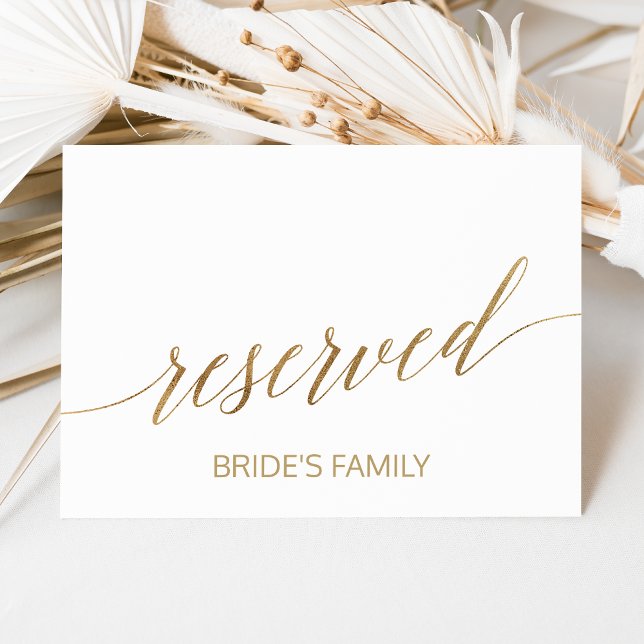 Elegant Guld Calligraphy Reserved Sign (Skapare uppladdad)
