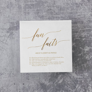Elegant Guld Calligraphy Roligt Facts Bröllop Napk Pappersservett
