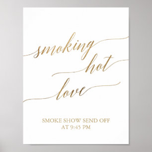 Elegant Guld Calligraphy Smoking Hett Kärlek Poster