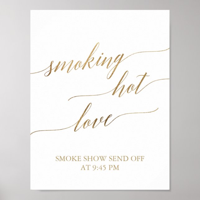 Elegant Guld Calligraphy Smoking Hett Kärlek Poster (Framsidan)