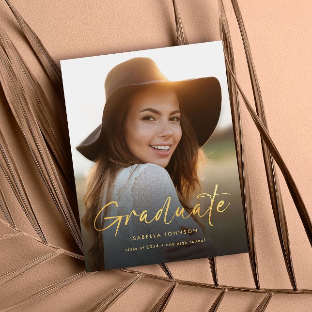 Elegant Guld Calligraphy Studenten Meddelande Vykort (Skapare uppladdad)