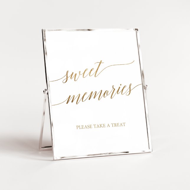 Elegant Guld Calligraphy Sweet Memories Sign Poster (Skapare uppladdad)