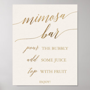 Elegant Guld Calligraphy Undertecknande av Ivory Poster