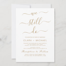 Elegant Guld Calligraphy Vow Renewal Call Inbjudningar