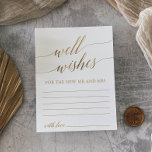 Elegant Guld Calligraphy well Önskemål cards Vykort<br><div class="desc">De här guld-kalligrafikort för elegant och önskemål är perfekten för en enkel bröllopsmottagning eller möhippa. Neutraltens utformning har en minimalistisk poster som är dekorerad med romantisk och vismisk faux-guld-folie. Anpassa korten med namn i bruden och brudgummen. Tja Önskemål-tecknet säljs separat. Obs! Den här designen har inte äkta guld-folie. Det är...</div>