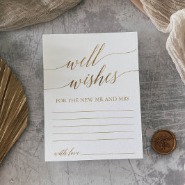 Elegant Guld Calligraphy well Önskemål cards Vykort