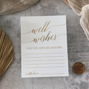 Elegant Guld Calligraphy well Önskemål cards Vykort