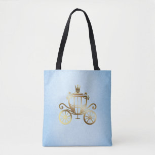 Elegant Guld Carriage Blue Storybook Princess Tygkasse