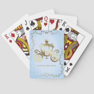 Elegant Guld Carriage Blue Storybook Royal Casinokort