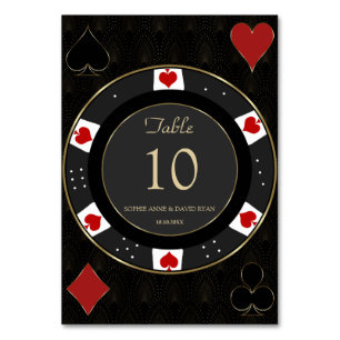 Elegant Guld Casino Poker Chip Bröllop Bordsnummer