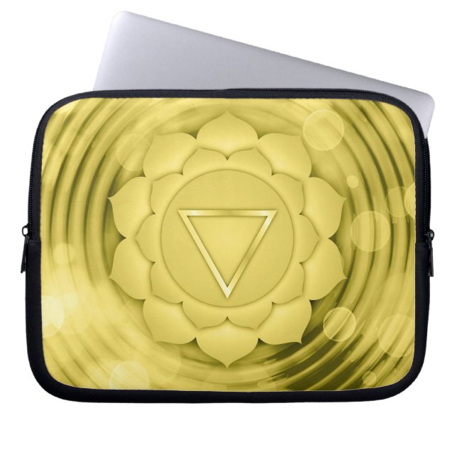 Elegant Guld Chakra Zen Yoga Andlig Meditation Laptop Fodral (Framsidan)