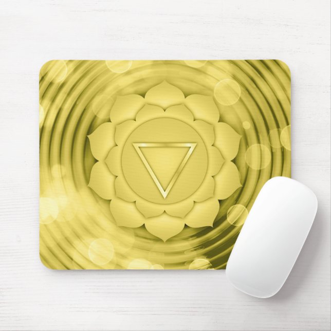 Elegant Guld Chakra Zen Yoga Andlig Meditation Musmatta (Med mus)